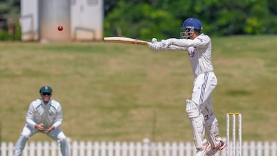 India A's Ayush Mhatre plays a shot during the second day of the first unofficial Test cricket match between India A and South Africa A, at BCCI Centre of Excellence Ground (Picture credit: PTI)