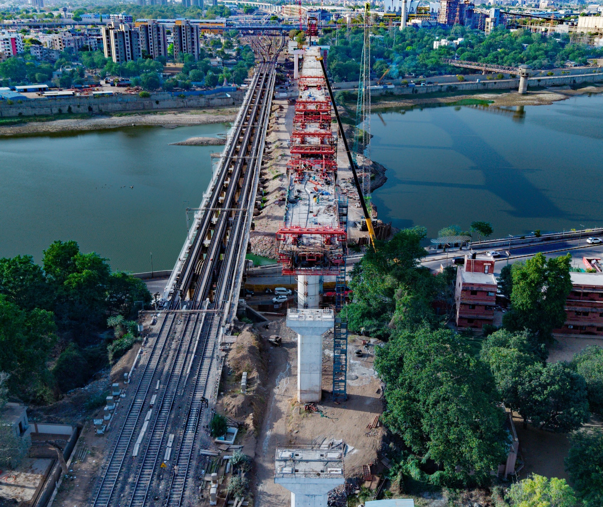 Each Span Has 23 Concrete SegmentsThe bridge's construction involved precision engineering and the casting of concrete segments directly at the site. According to NHSRCL, each span comprises 23 segments cast in situ. The process required skilled manpower, careful execution and quality checks at every stage to ensure that the individual sections could be assembled into a continuous structure.