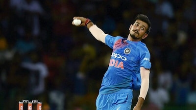 India's Yuzvendra Chahal delivers a ball against Sri Lanka during a T20 match in Colombo, Sri Lanka (Picture credit: PTI)