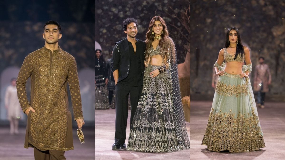 Kriti Sanon Taps Into Her 'Wild' Side In A Black Mirror-Work Lehenga At Abhinav Mishra’s Couture Show