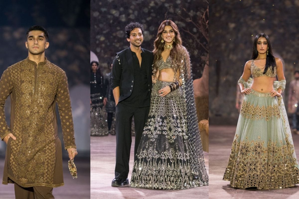Kriti Sanon Taps Into Her 'Wild' Side In A Black Mirror-Work Lehenga At Abhinav Mishra’s Couture Show