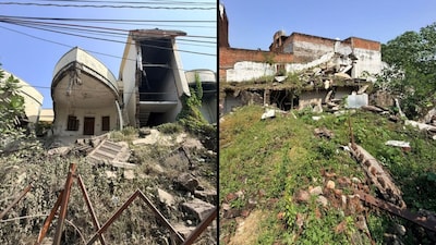 Atiq Ahmed's destroyed home and office in Prayagraj's Chakia. (News18)