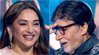 Amitabh Bachchan Gets Embarrassed After Madhuri Dixit Makes Him Watch His Ek Do Teen Dance
