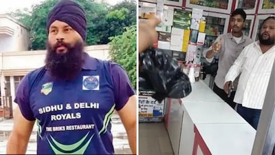 File image of Anti-drug activist Parvinder Singh Jhota and the medical store where he was shot. (Source: X)