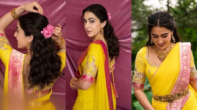 Sara Ali Khan Dazzles In A Bright Yellow Manish Malhotra Saree