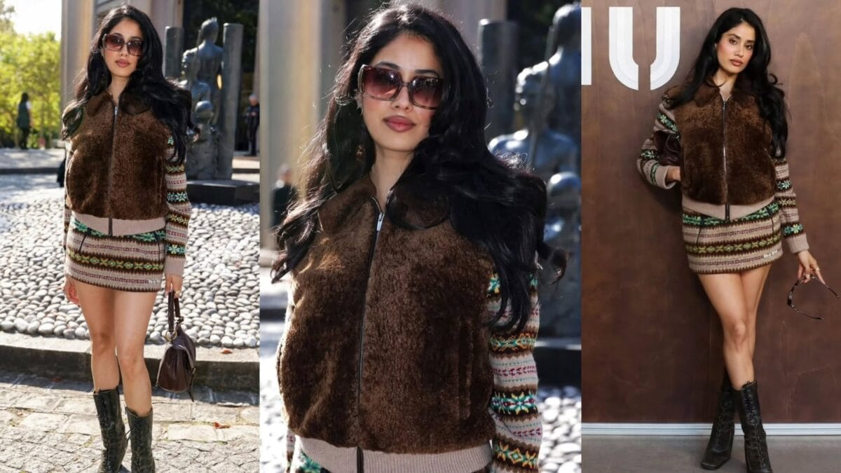 Janhvi Kapoor Rocks A Mini Skirt & Fur Jacket At Miu Miu's Paris ...