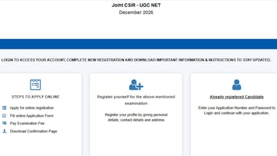 CSIR UGC NET December 2026 application forms now available at csirnet.nta.nic.in. 