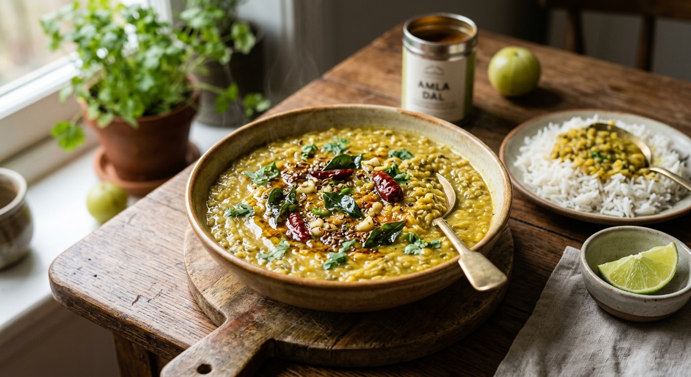 Amla DalAdd finely chopped or grated amla to dal while cooking for a subtle sour note. It works particularly well with simple moong or toor dal. Temper it with cumin, garlic, curry leaves or mustard seeds for a comforting everyday dish.