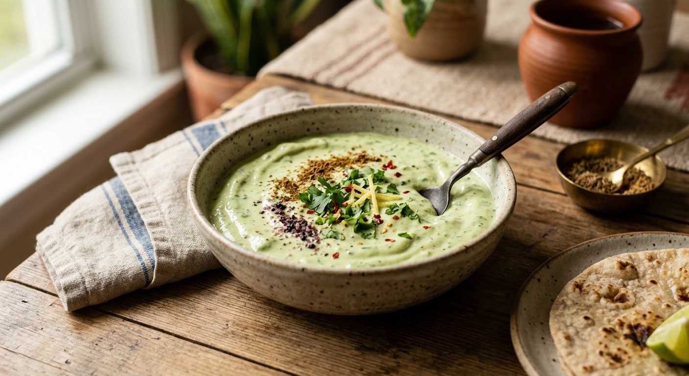 Avocado RaitaGrated cucumber, curd and spices are classic raita ingredients, but mashed avocado can add another layer of creaminess. Mix it with thick curd, roasted cumin powder, black salt and coriander for a refreshing side dish.