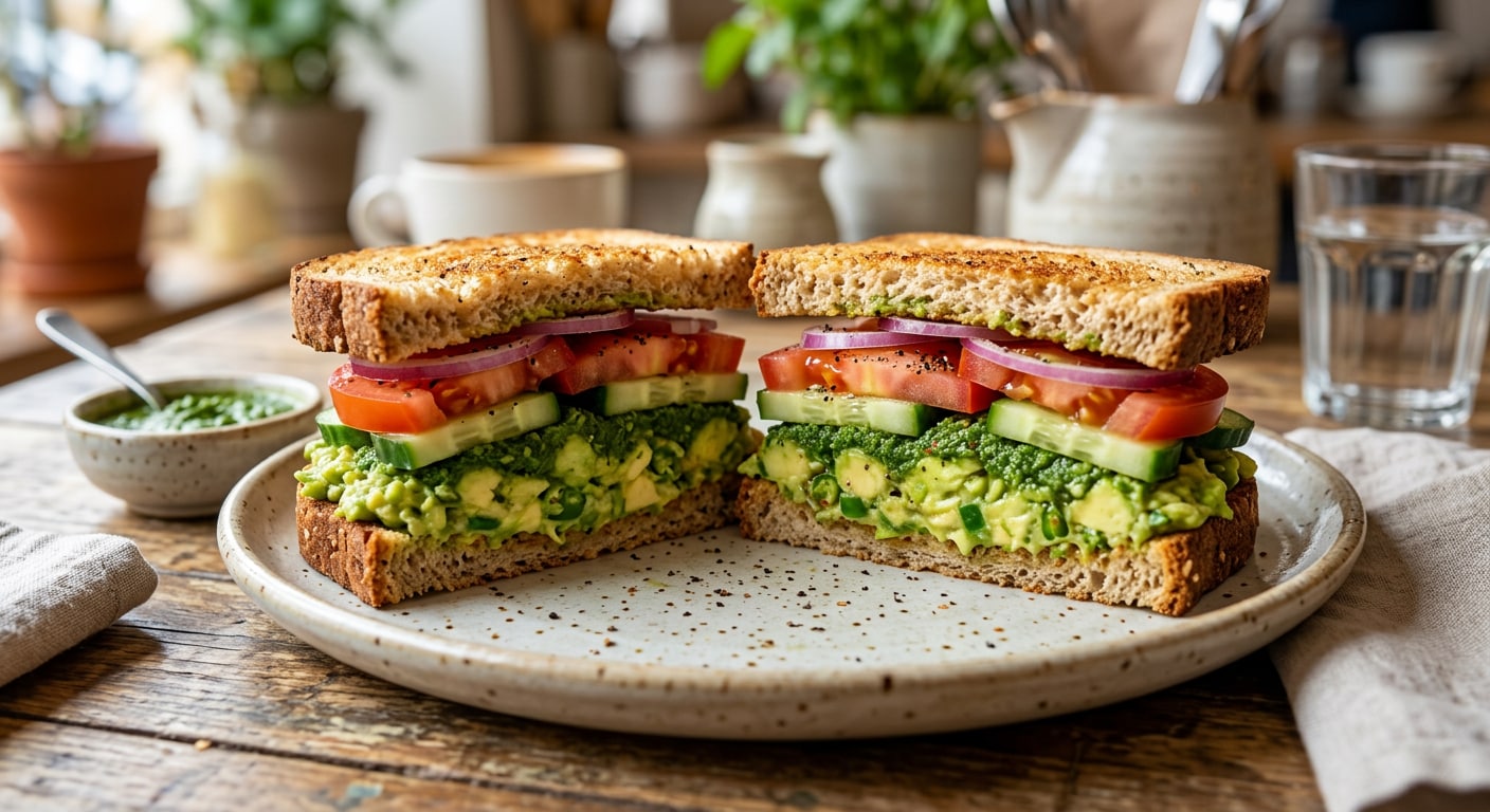 Avocado SandwichGive the classic Indian vegetable sandwich a creamy upgrade. Mash ripe avocado and spread it over bread, then layer it with cucumber, tomato, onion and coriander chutney. A sprinkle of black pepper and chaat masala can add an extra kick.