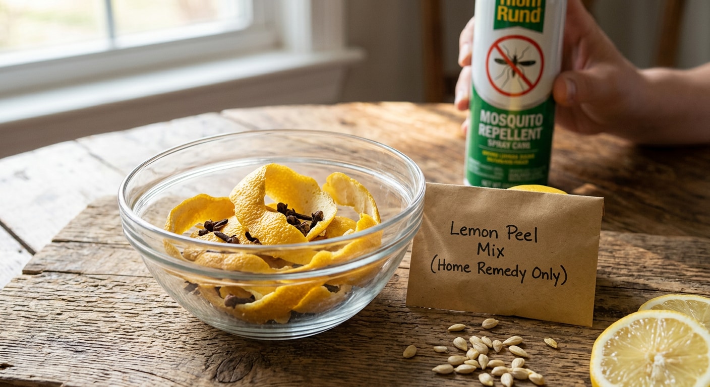 Lemon Rnd Natural Mosquito Repellents: Lemon Peels, Neem Smoke & Hygiene