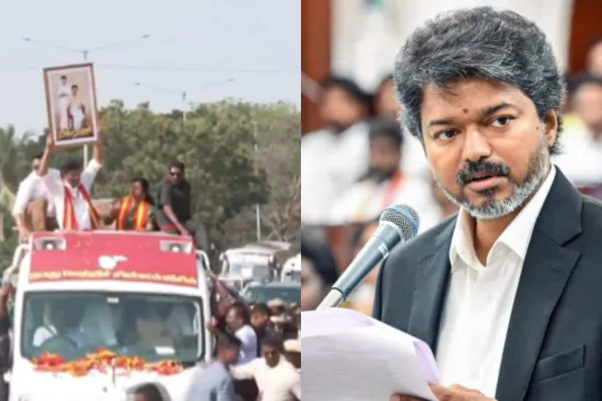 CM Vijay Flaunts Son Jason Sanjay’s Sigma Frame During Roadshow After Skipping Morning Screening With Family