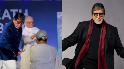Amitabh Bachchan attended a book launch with wife Jaya Bachchan. (Left pic/ Viral Bhayani)
