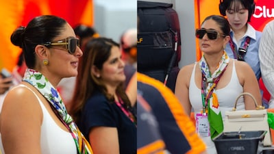 Kareena Kapoor Khan was spotted attending the 2026 Singapore Grand Prix