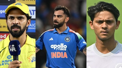 From left: Ruturaj Gaikwad, Virat Kohli and Yashasvi Jaiswal.