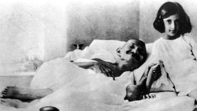 Gandhi Jayanti 2026: A rare photograph of Mahatma Gandhi with Indira Gandhi. (Getty Images)