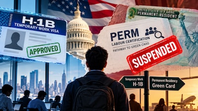 The move targets the US Department of Labor's Permanent Labour Certification programme, commonly known as PERM. The administration has said it will stop accepting new applications and processing pending applications involving the affected companies. (AI generated image)