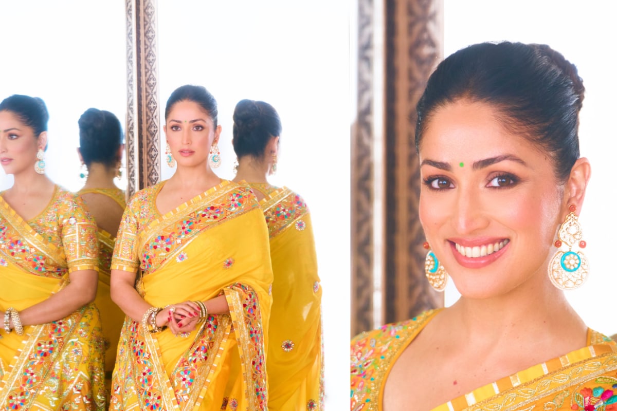 Yami Gautam Is Bringing the Sunshine in This Yellow Abu Jani Sandeep Khosla Saree