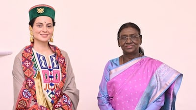 Kangana Ranaut Showcases Himachali Craftsmanship in a Statement Topi, Embroidered Velvet and Kullu Shawl for Her Meeting With President Murmu