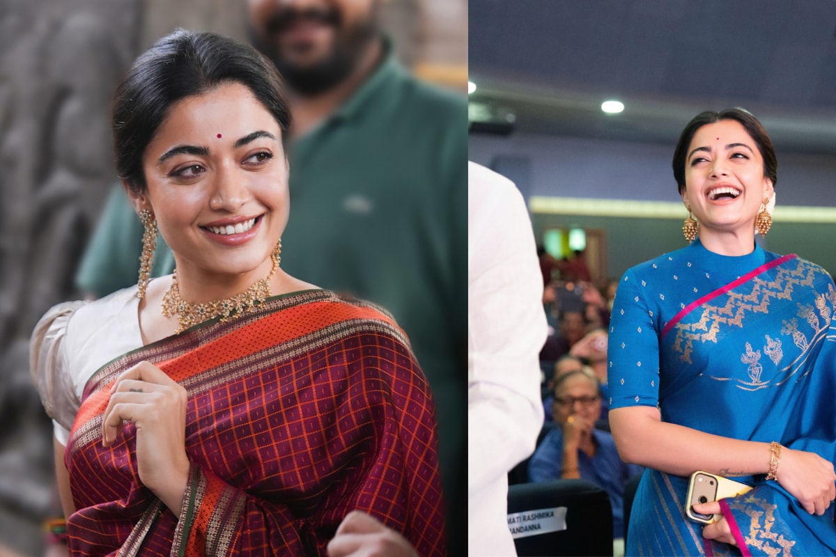Rashmika Mandanna’s ‘MS Blue’ Sari Is a Fitting Tribute to M S Subbulakshmi, the Woman Behind India’s Most Iconic Voice