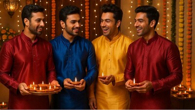 A well-fitted kurta paired with traditional footwear and understated accessories can instantly elevate a Diwali look.