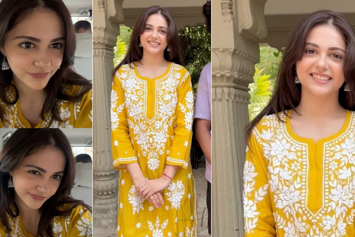 Aneet Padda Brings The Sunshine: Her ₹5,950 Mustard-Yellow Chikankari Set Is Peak Festive Cheer