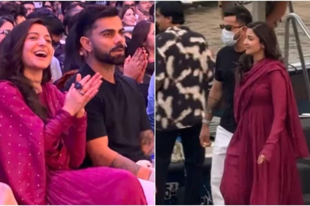 Anushka Sharma Stuns In Pink Anarkali As Virat Kohli Keeps It Casual In Black At Krishna Das Concert In Mumbai
