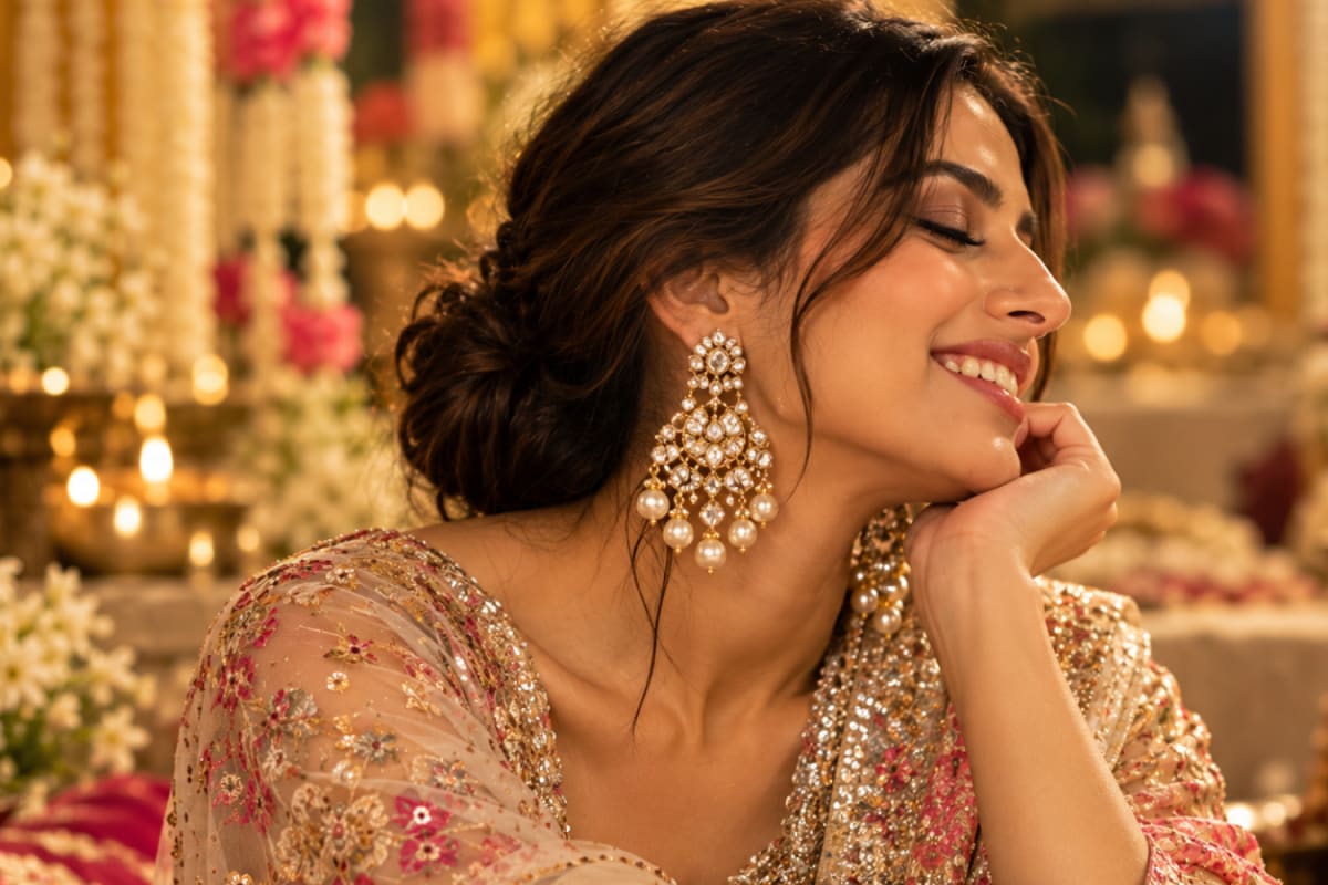 For Wedding Guests Who Wear The Same Earrings From Mehendi To Reception