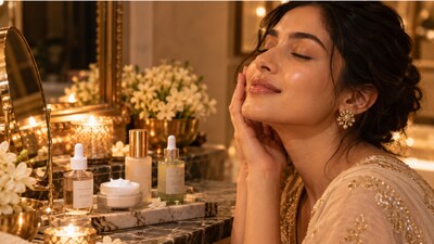 Skin first, sparkle second. A thoughtful skincare ritual, built around hydration and barrier care, sets the stage for a festive glow.