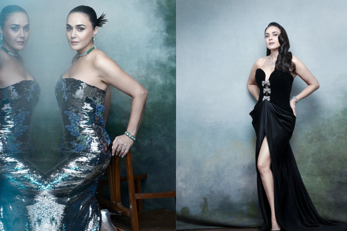 Preity Zinta, 51, Stuns In Black Velvet, Sequins And Emerald Jewellery In A New Photoshoot