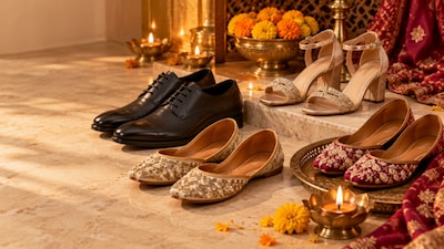 Formal shoes, embroidered juttis and festive heels to complete your Diwali outfits.