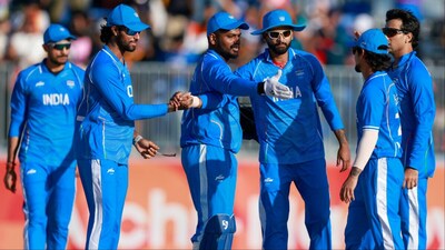India bowl Sri Lanka out for 45 runs in Asian Games 2026 semis. (Picture Credit: X/@BCCI)