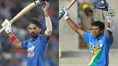 KL Rahul equals Rahul Dravid's 27-year-old batting record during 3rd India-West Indies ODI. (Picture Credit: Creimas, AFP)