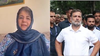 Mehbooba Mufti said the Congress was the only party with the capability to take on the BJP at the national level. (Photos: X)