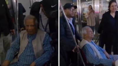 Visuals of Muhammad Yunus at JFK Airport in New York. (Source: X)