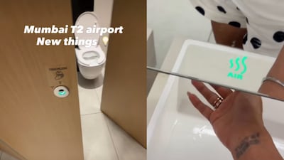 Mumbai Airport Terminal 2 is upgrading 41 washroom blocks with touchless features to enhance hygiene and save water. (Instagram/@thekaur_)