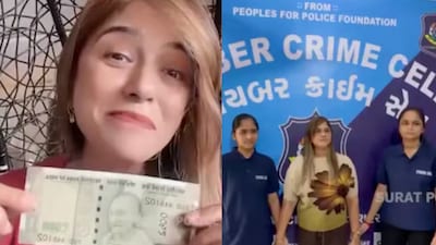 The woman, identified as Simran Patel, has around one million followers on Instagram.