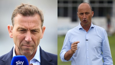 Nasser Hussain and Michael Atherton (AFP)