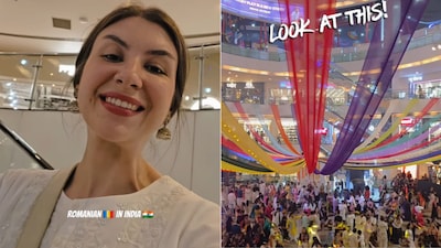 She said that she got emotional watching people perform garba together (Image: Instagram/@b.marialexandra)