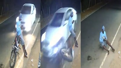 Another man sitting nearby suffered injuries as the flying bike hit him (Image: X/@1984sunil)