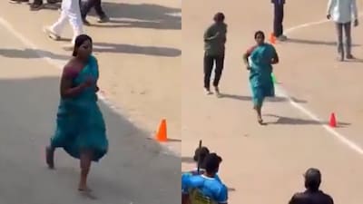 Kavita Kumari finished the race in just six minutes (Image: X/@MeghUpdates)