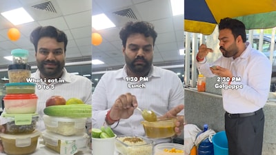 Gurugram Man’s 9-To-5 Food Routine At Office Includes Paratha, Macaroni, Fruits, And Golgappe: ‘Bro Lives For Eating’