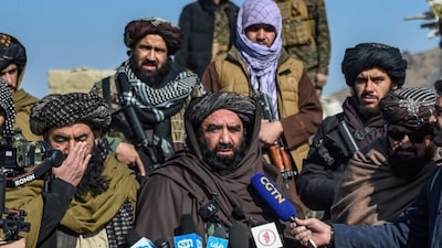 Noorullah Noori, Afghanistan's Minister of Borders and Tribal Affairs, speaks to media. (AFP/File)