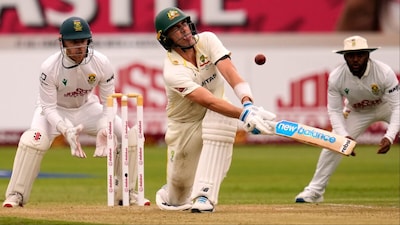 Pat Cummins attempts to play a shot on Day 1 of 1st South Africa vs Australia Test. (Picture Credit: AP)