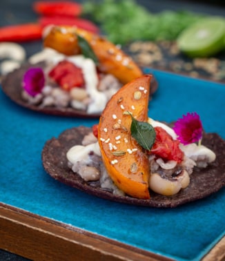 Ragi Tacos With Spiced Pumpkin And Black-Eyed Beans
