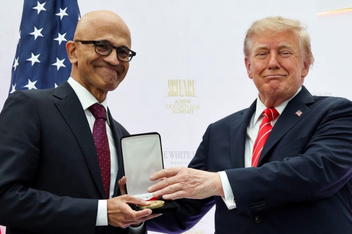 Trump Honours Microsoft CEO With Top Tech Medal After Vance Drops H-1B Hammer On Firm