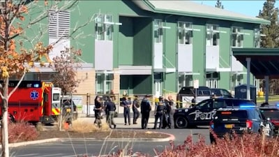 Emergency responders operate at the scene of a shooting at Silver Rail Elementary School in Bend, Oregon. (Reuters photo)