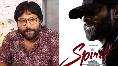 Prabhas appears in a rugged look in the new Spirit poster.