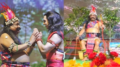 Although his appearance on stage was brief, the Union Minister hoped to leave an impression on the audience.