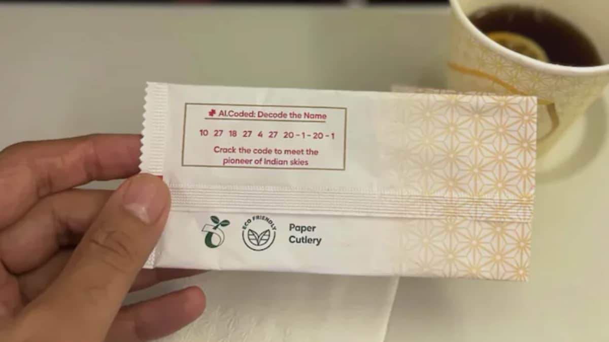 Air India Passenger Spots Number Puzzle On Cutlery Wrapper; One Number ...